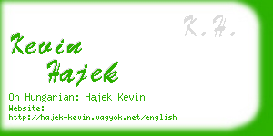 kevin hajek business card